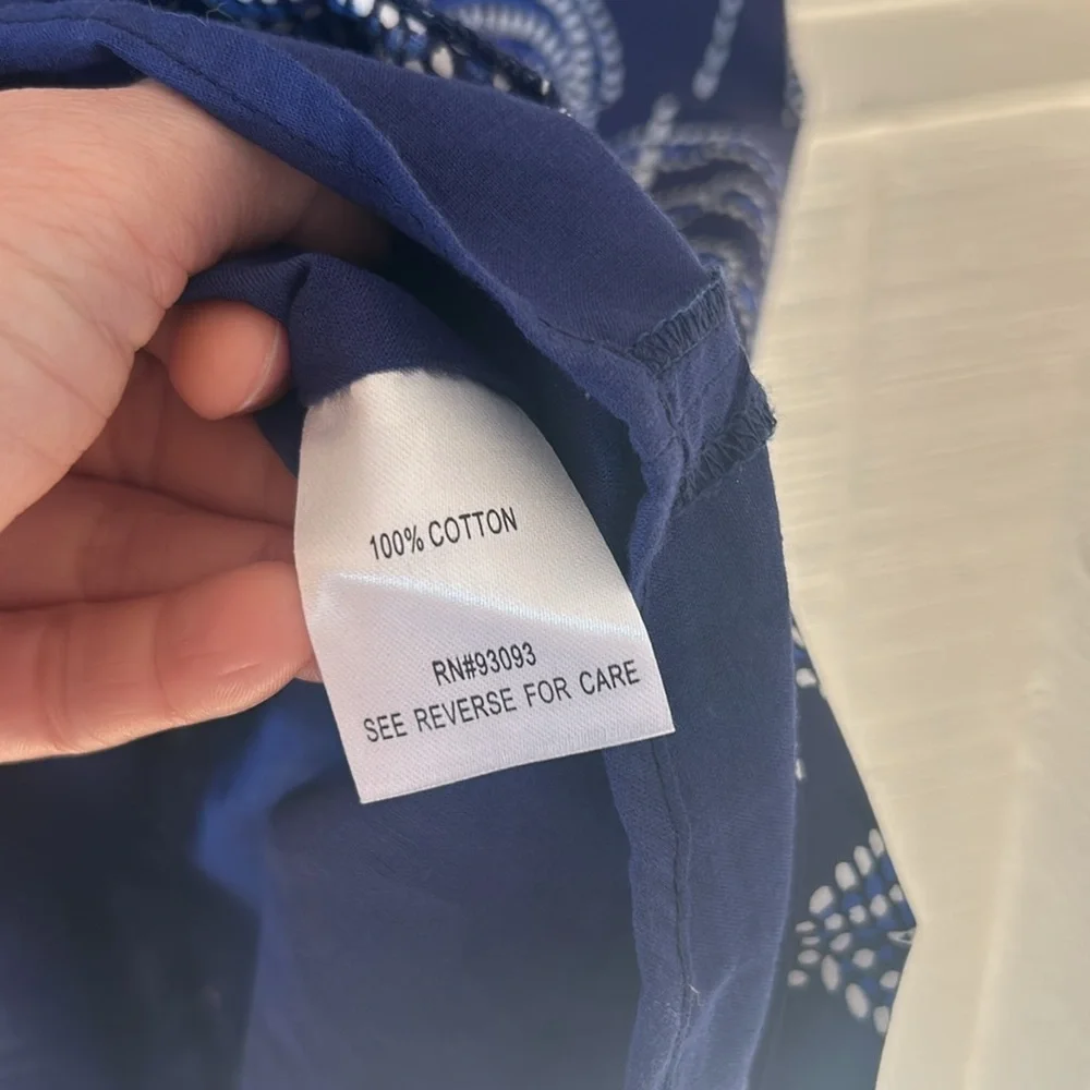 Tyler Boe Beautiful Blue Dress size 10 100% Cotton Natural Fibers - Picture 6 of 8